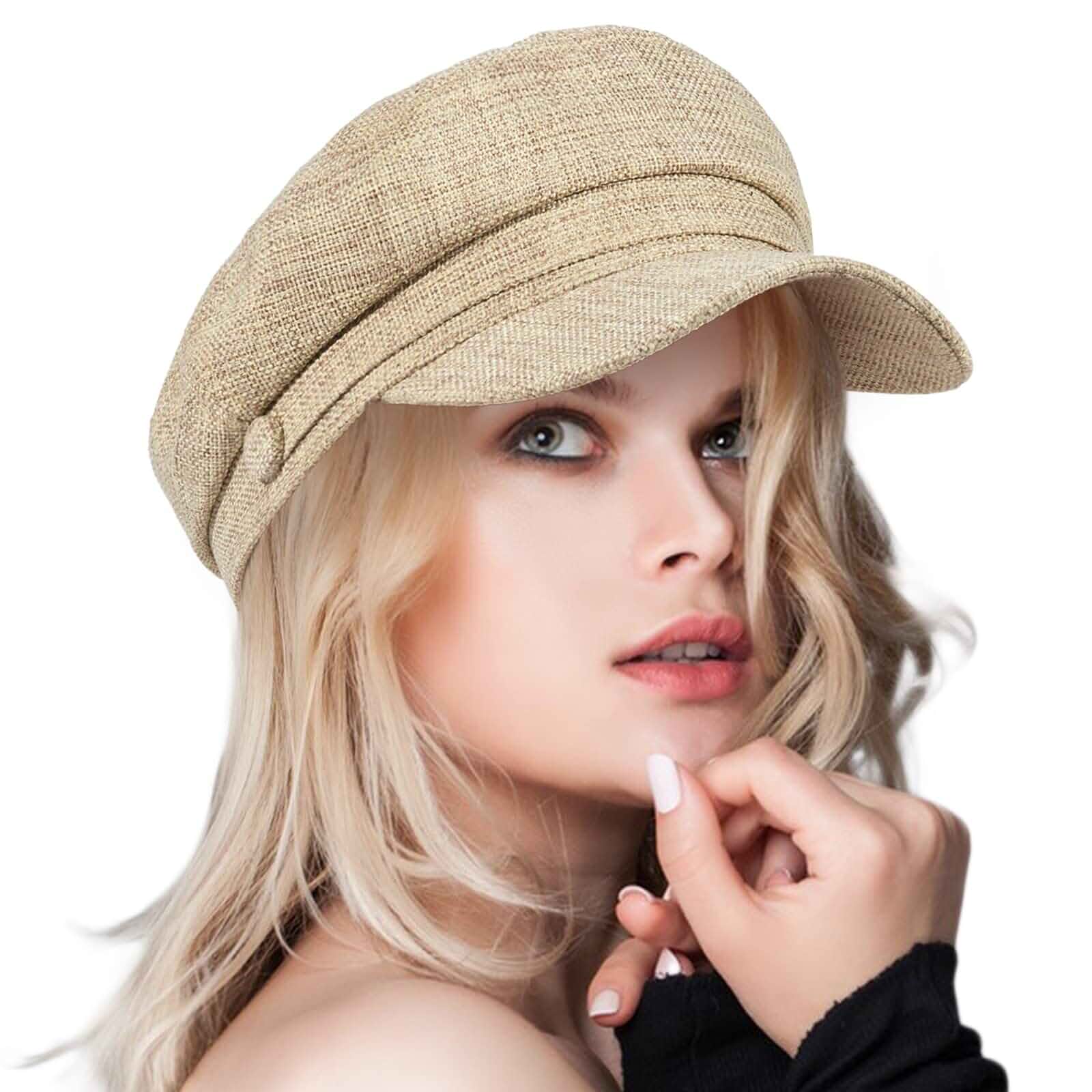 ColorSun Women's Newsboy Caps Beret Hat for Fashion Ladies Black Women's Newsboy Caps Beret Hat for Fashion Ladies