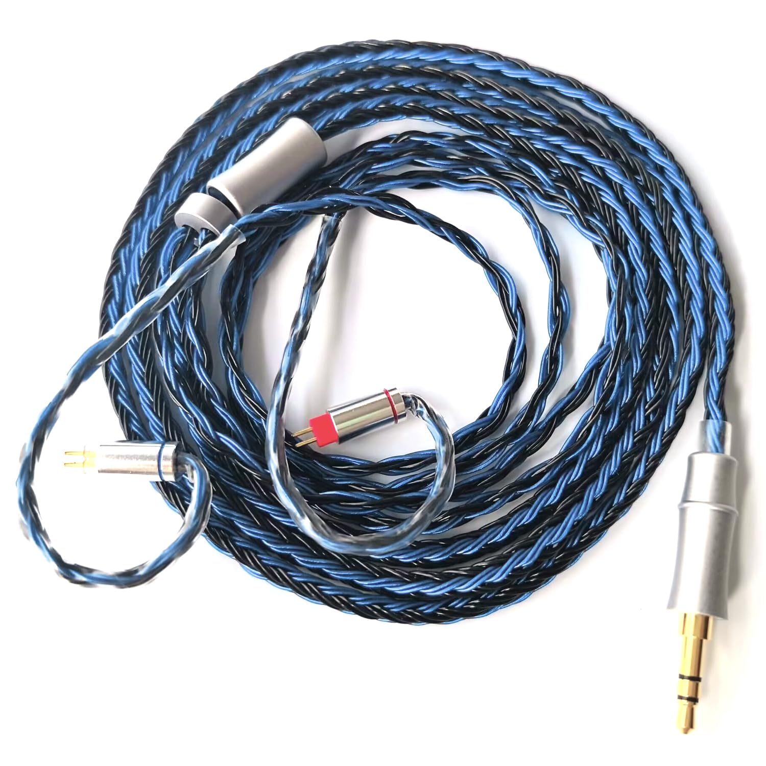 Cable de auriculares mejorado, cable de monitor intraural, cables IEM chapados en plata de 16 núcleos para KZ AS10 ZS10 ZST TRN V80, etc., funciona en audiófilo músico (0,78 mm-2 pines, 1,5 m