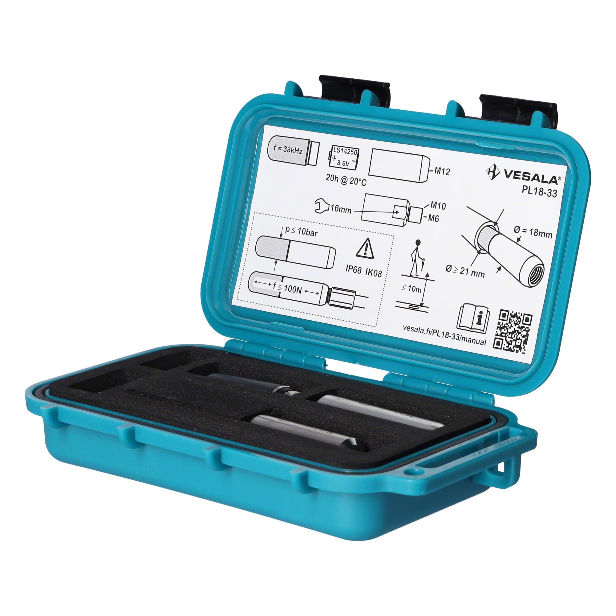 rabo Sonda de localización vScan Molch D18 Ø18 x 85 mm – 33 kHz sonda de localización/emisor para vScan, vLoc – Detección de profundidad hasta 10 m – Mini transmisor inalámbrico para localizar líneas