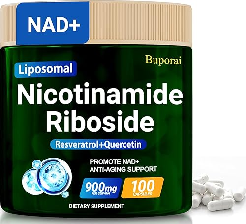 Ribosida de nicotinamida 900 mg con resveratrol y quercetina, suplemento NMN alternativa para antienvejecimiento, energía - 100 cápsulas
