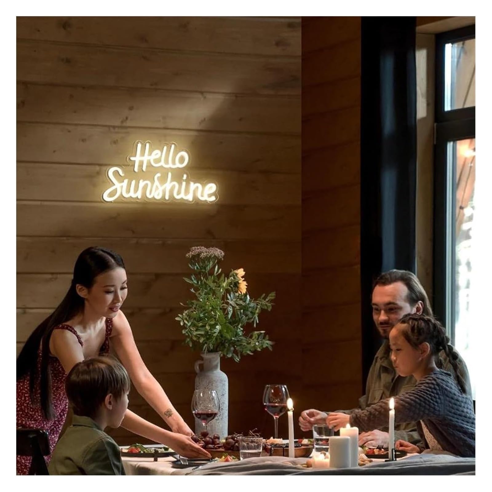 Segno di luce al neon Insegne al neon Insegna Calda lampada da camera letto e casa con scritta Hello Sunshine per ragazze Compleanno