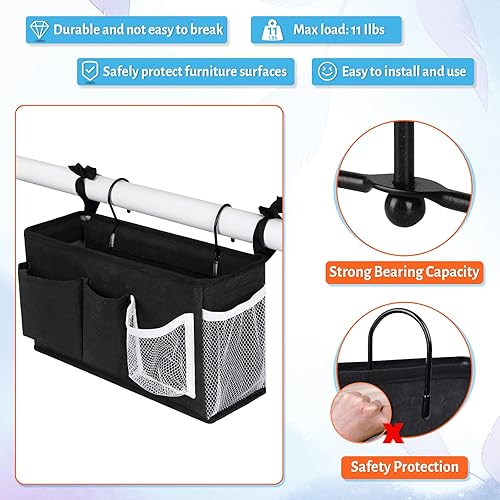 Miniatura 65 de Loghot Organizador colgante para literas y camas de hospital, rieles de cama, se puede colocar lentes, libros, teléfonos celulares, llaves