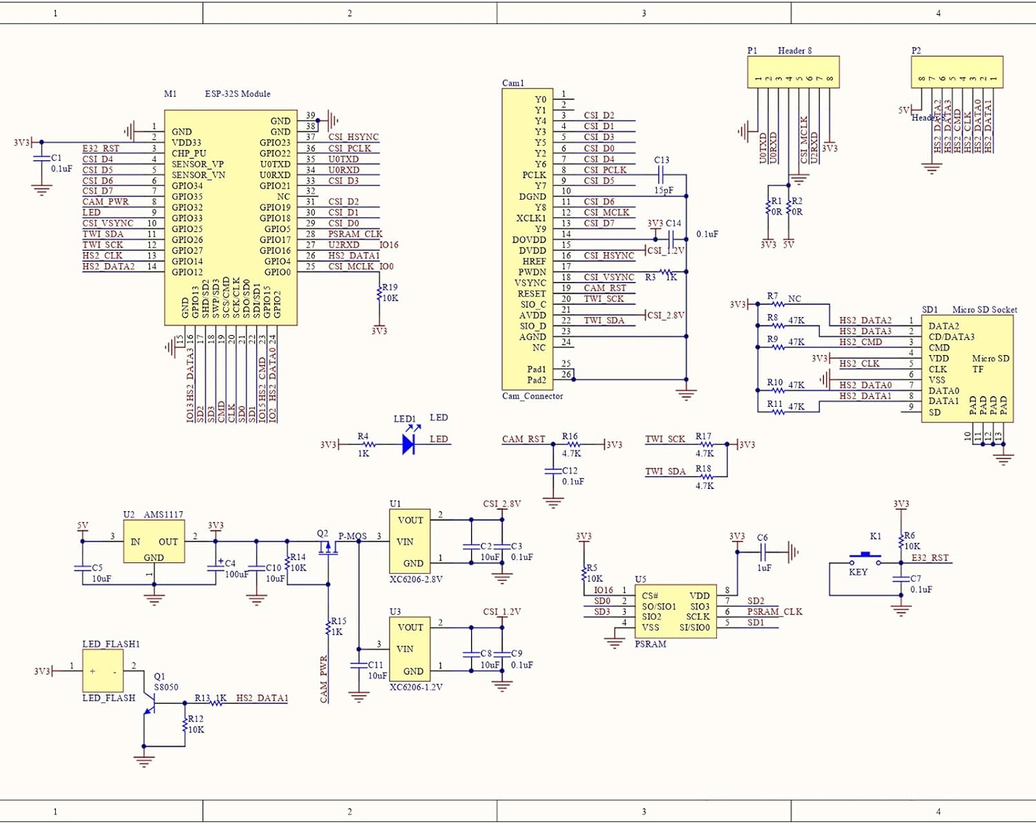 4 Set ESP32 Cam WiFi Bluetooth Development Board with OV2640 Camera Module + Micro USB to Serial Port CH340C 4.75V-5.25V Nodemcu for Raspberry Pi