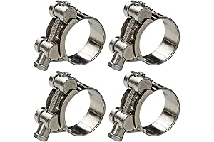 AKIHISA T-Bolt Hose Clamps, Heavy-Duty Adjustable Tube Clamps - 304 Stainless Steel