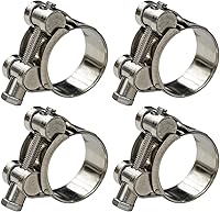 Vista 1 de AKIHISA Abrazadera de manguera con perno en T, abrazadera de correa de tubo de acero inoxidable 304 de rango OD de 0.669-0.748 in, abrazadera