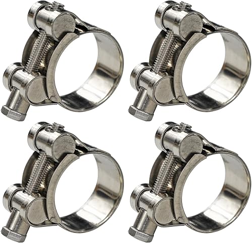 AKIHISA Abrazadera de manguera con perno en T, abrazadera de correa de tubo de acero inoxidable 304 de rango OD de 0.669-0.748 in, abrazadera de