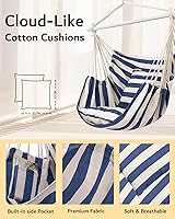 Vista 4 de ADVOKAIR - Silla tipo hamaca colgante grande, cómoda, suave y duradera, incluye 2 cojines de asiento