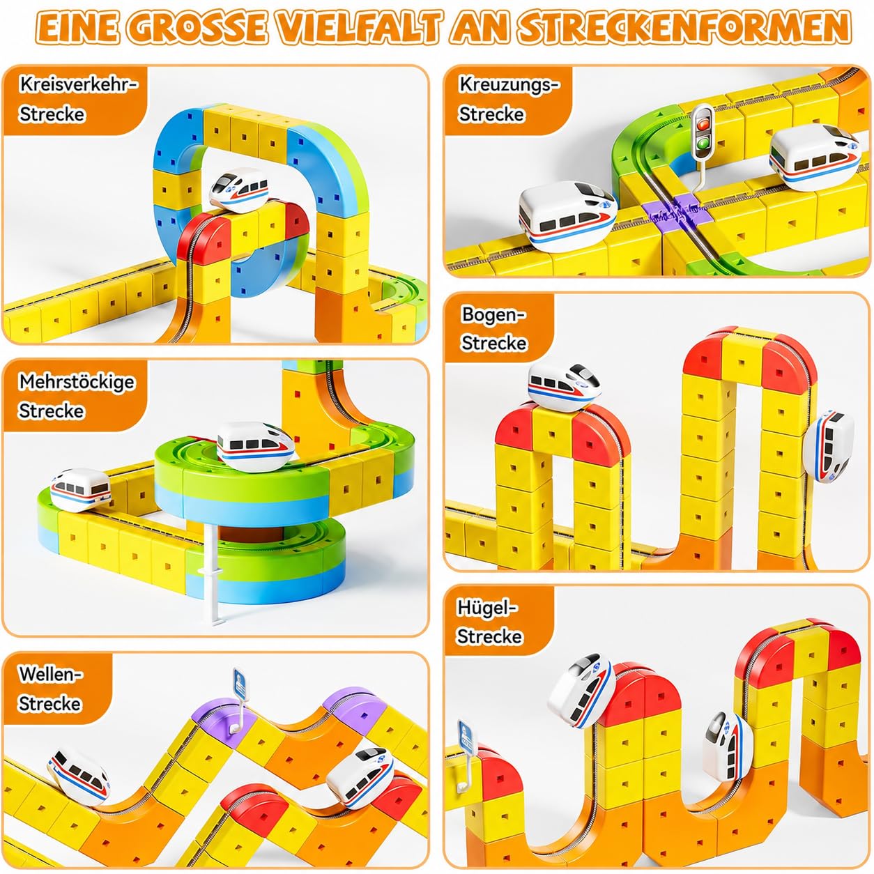 Umikk Click Rail Electric Train Set, 88 PCS Magic Rail Track (88 pièces) | Cube Track flexible DIY avec conduite anti-gravitation, jouet éducatif STEM pour garçons et filles à partir de 3 ans