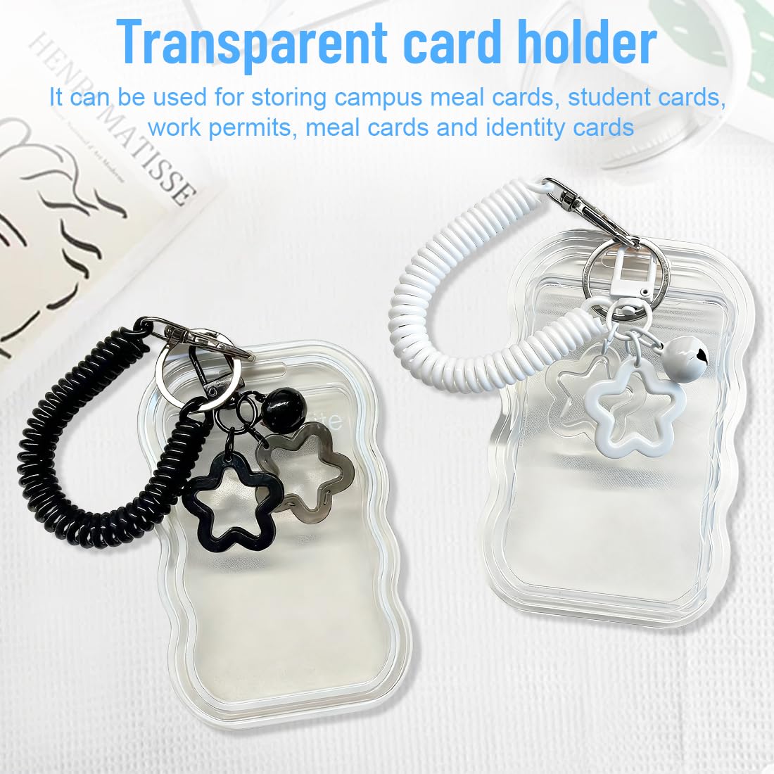 Set de 2 Portatarjetas Photocard Kpop Negro y Blanco - Protege Photocards, Tarjetas de Identificación y Tickets de Transporte, Ideal para Niños, Adultos y Fans Kpop