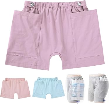 Nephrostomy Bag Underwear for Women Dual Side Pockets Urine Bag Pants for Abdominal Surgeries Patient