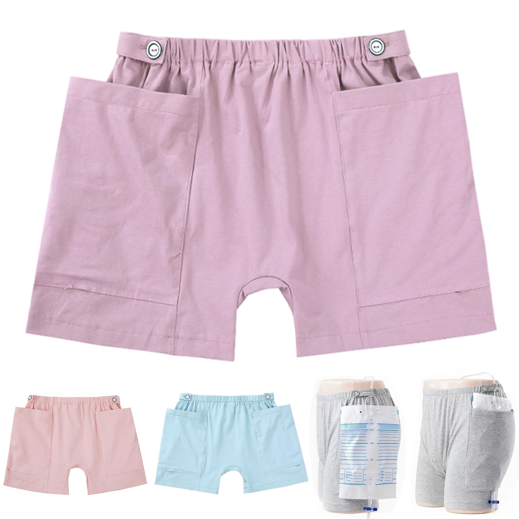 AUSTYLCO Nephrostomy Bag Underwear for Women Dual Side Pockets Urine Bag Pants for Abdominal Surgeries Patient