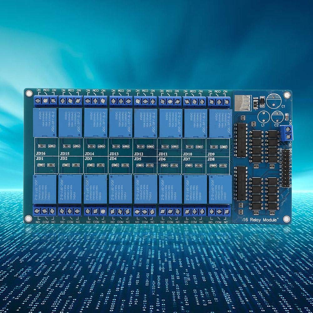 Module de Relais, Carte de Commande de Module de Relais 5 V 16 Canaux, avec Protection Optocoupleur pour Module Microcontrôleur