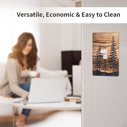 Miniatura 2 de Placa decorativa para interruptor de luz de palanca con estampado rústico de madera de girasol, placa de pared de 1 cuadrilla, placas frontales