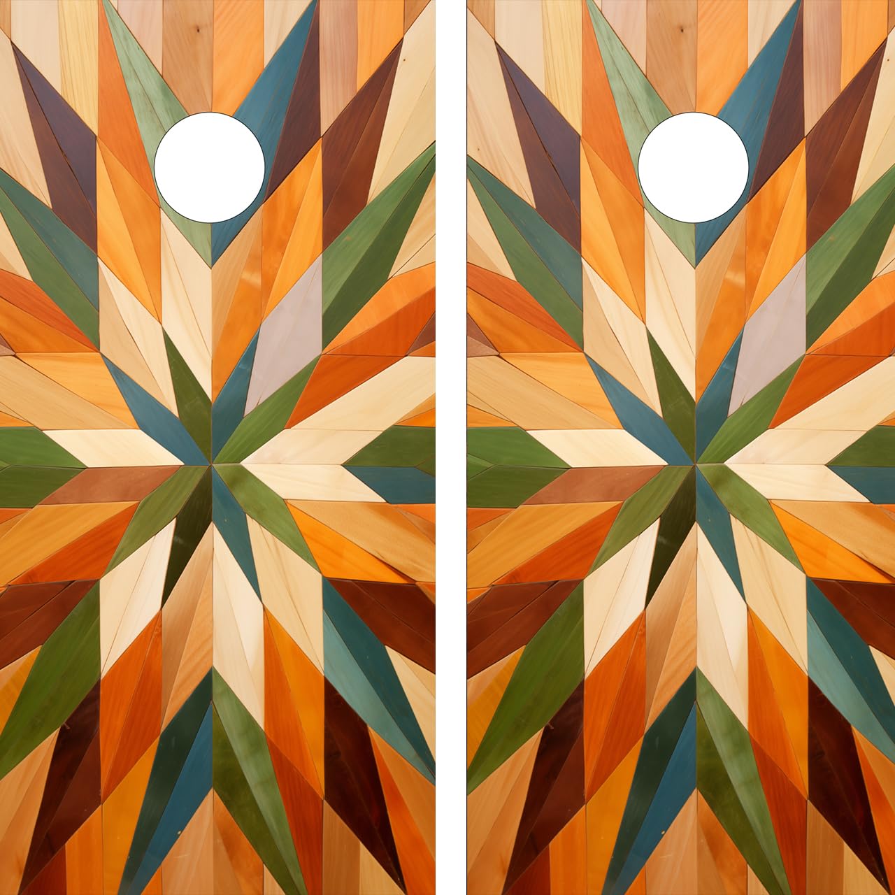 Pair of Waterproof Cornhole Board Wraps - Colored Wood Grain - Decals - Laminated - Easy to Apply