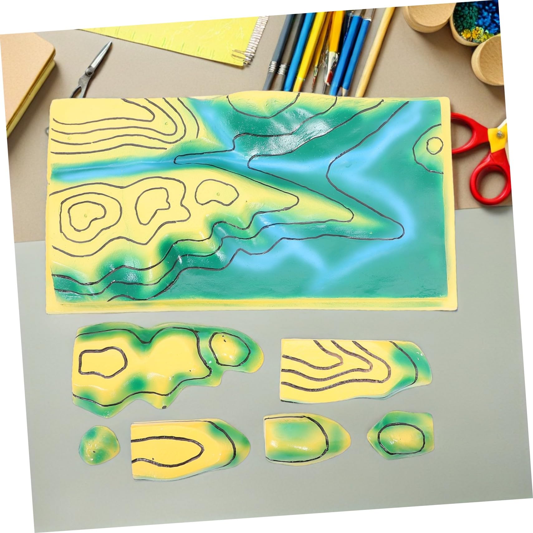 Mikikit Mappa delle Curve Terreno Topografica in Plastica Materiale Didattico di Geografia per Studenti Strumento per Lezioni di Scienze Apprendimento Interattivo