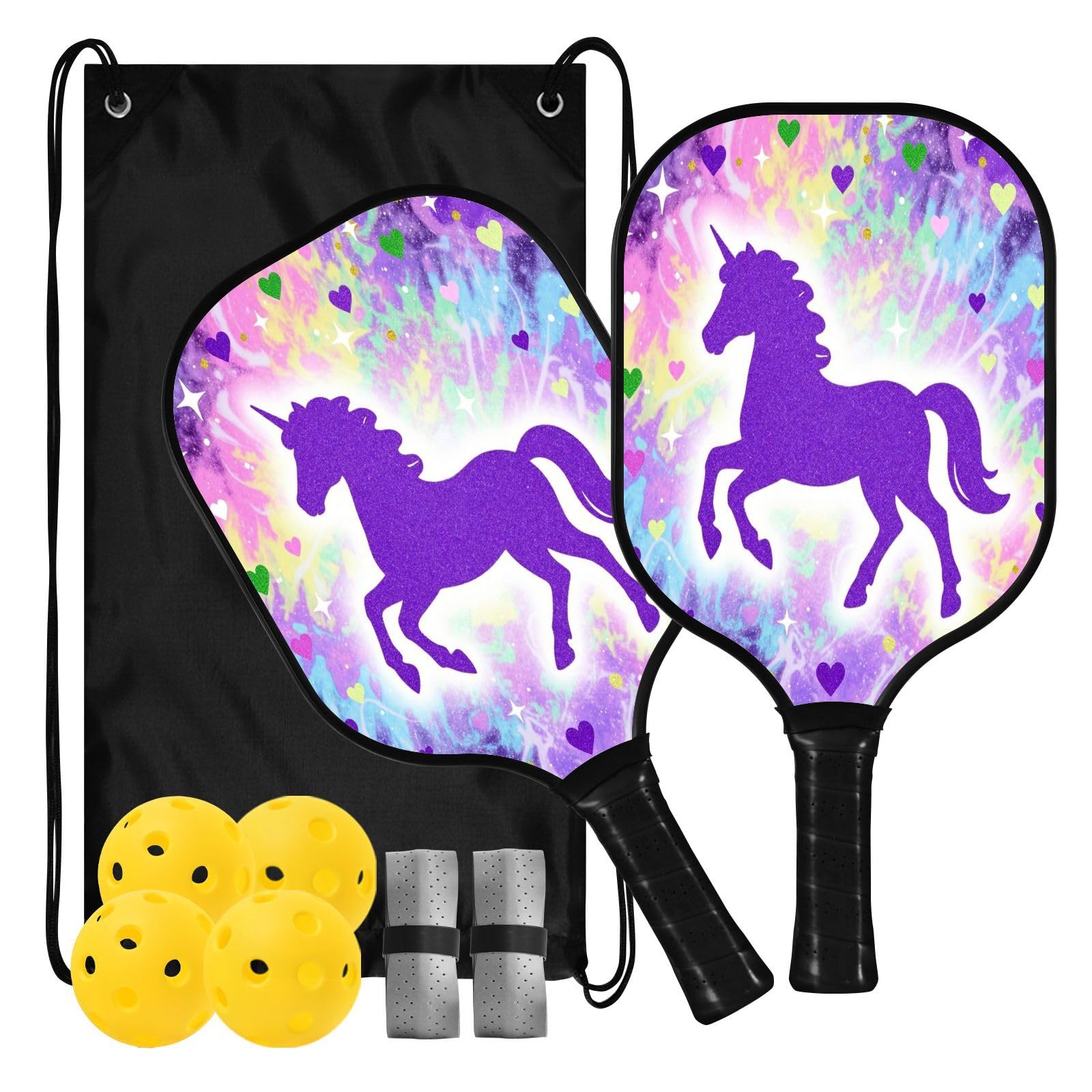 Nebula Purple Equine Layout Textured Carbon Pickleball Paddle