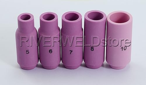 Miniatura 4 de RIVERWELD TIG Collet Bodies 10N30 10N31 10N32 10N28 406488 Boquilla de alúmina Tazas de cerámica Serie 10N Electrodo de tungsteno toriado WT20 Kit