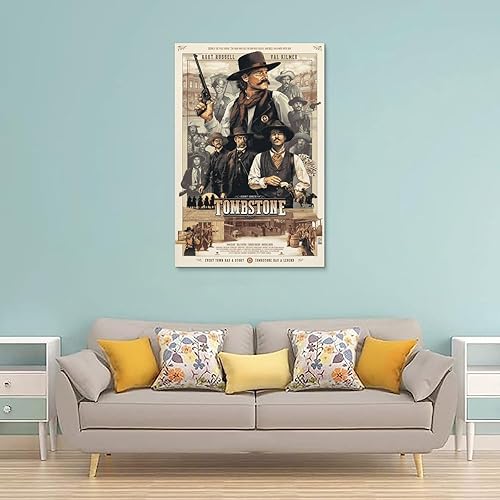 Miniatura 2 de Tombstone - Póster de película en lienzo para pared, diseño moderno de dormitorio familiar, decoración para habitación estética, 12 x 18 pulgadas