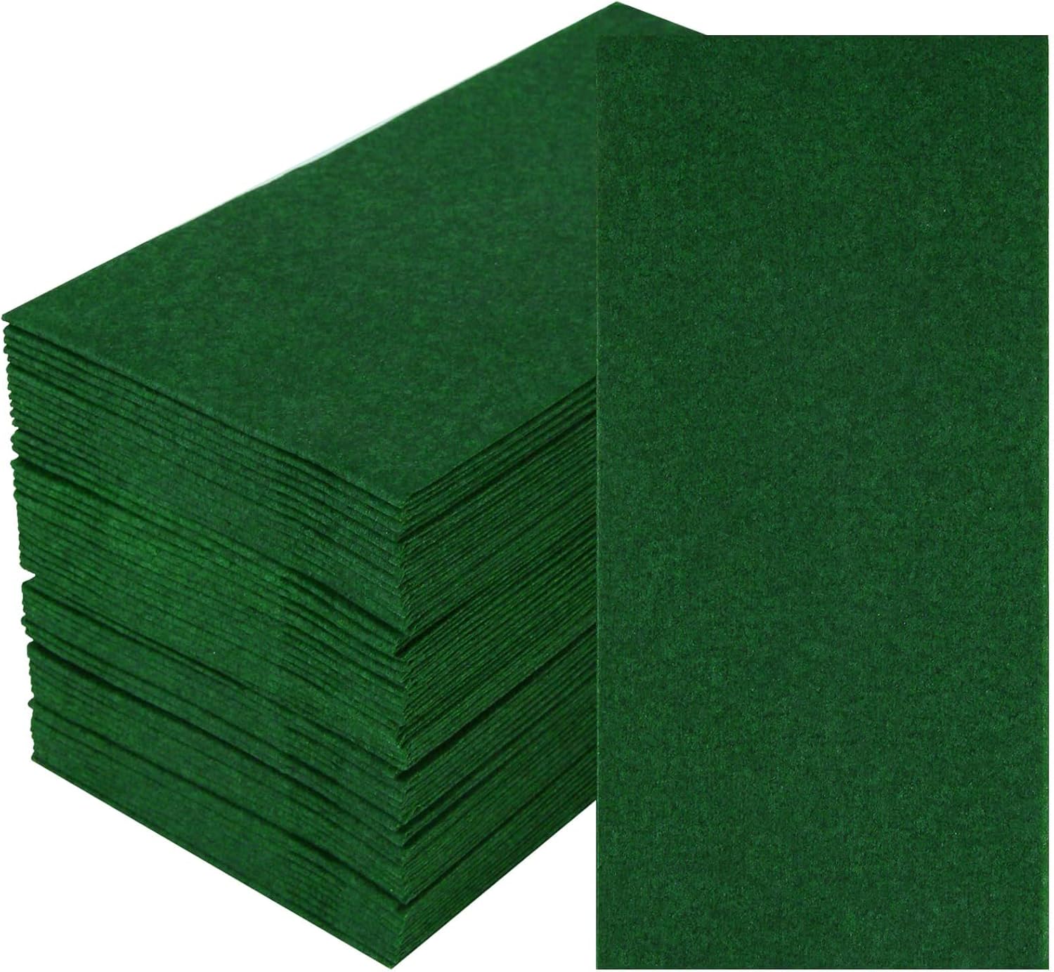 100 Pack Green Paper Napkins, Disposable Linen Feel Guest Towels Cloth Like Hand Towels, Soft, Absorbent, Paper Hand Napkins for Kitchen, Bathroom, Parties, Weddings, Dinners - 12" x 17"