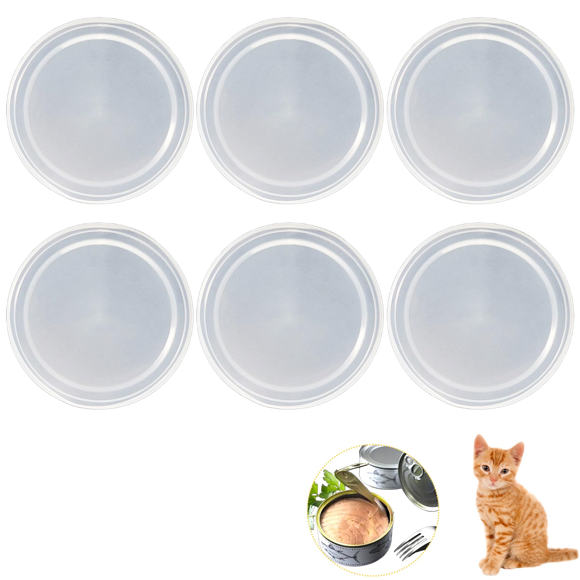 Rayconup Dosendeckel 400g, 6 Stück Deckel für Dosen, Waschbar Dosendeckel Deckel für Katzen & Hundefutter Dosen, Konservendosen für Aufbewahrung Lebensmittel Tierfutter Katzenfutter Hundefutt(75mm)