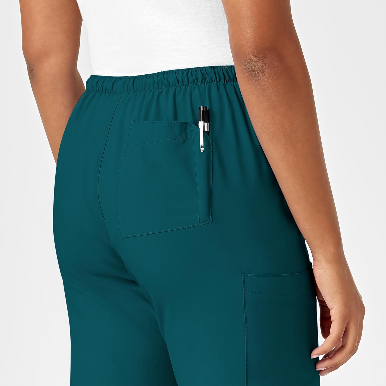 WonderWink W123 Women’s Drawstring Scrub Pant — Caribbean, Small Petite