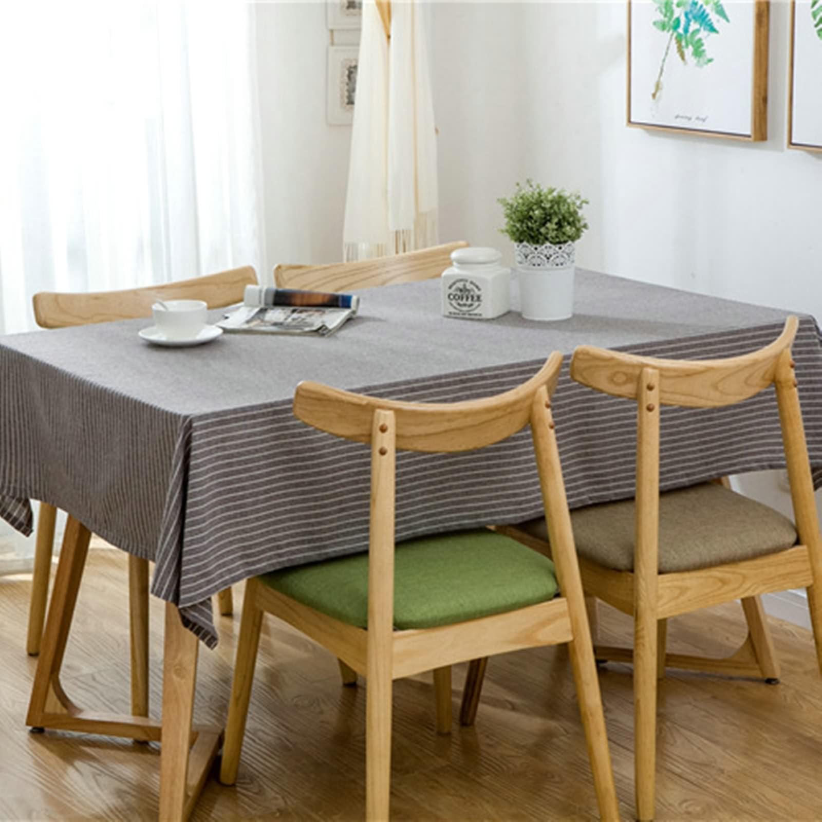 Tovaglia Decorativa Rettangolare 100x160 cm in Cotone per Cucina 2-4 posti con Motivo a Righe 40x62 Pollici (Larghezza x Lunghezza)