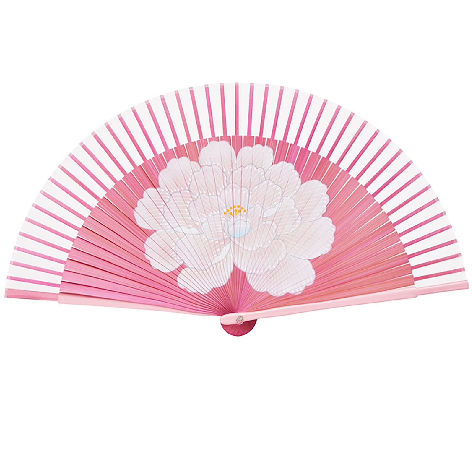 Elegante kleine faltbare Handfächer im Vintage-Stil – chinesisches Blumenmuster, Bambusseide, Fächer, Frauen, Mädchen, Geschenke(Roze)