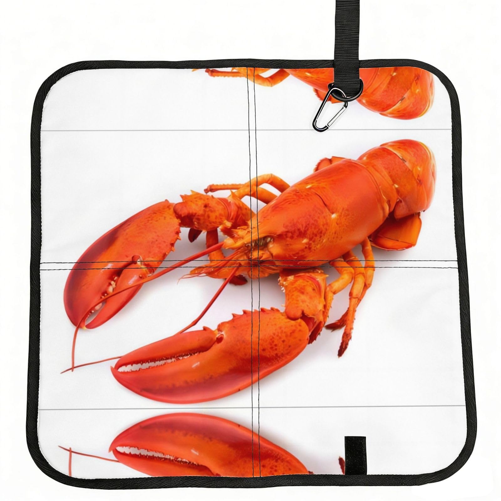 WBQLSL Lobster Foldable Seat Cushion - Portable Stadium Pad with Carabiner for Camping Hiking Picnic Beach