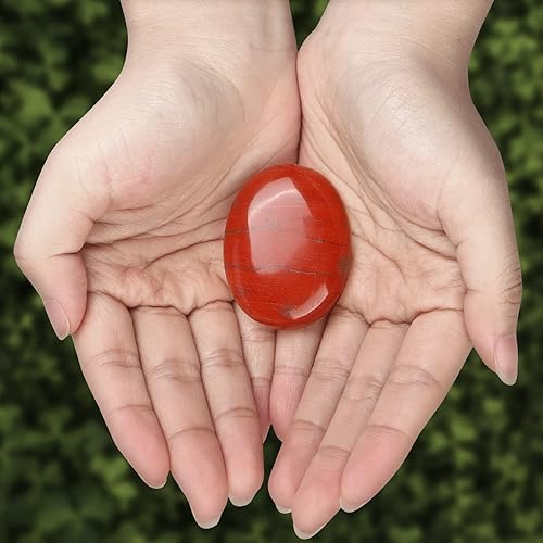 Miniatura 9 de Piedra de palma de cristal, piedra de sangre de dragón ovalada para el pulgar, cristales curativos de chakras pulidos, reiki para ansiedad y estrés,