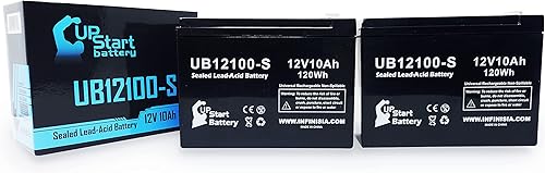 Paquete de 2 baterías de repuesto para Pihsiang 109101-77300-10P – Batería de repuesto UB12100-S universal sellada de plomo ácido (12 V, 10 Ah,