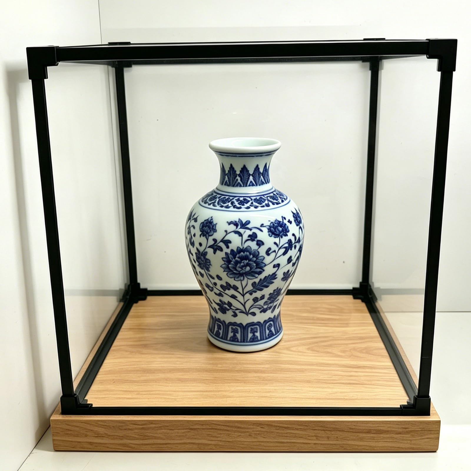 24X24X24 12X12X12 10X10X10 6X6X6 Inch Acrylic Display Case Model Car Showcase, Aluminum Showcase Countertop Clear Display Box, Cube Collectibles Show Box(Brown,14x14x20inch/35x35x50cm)