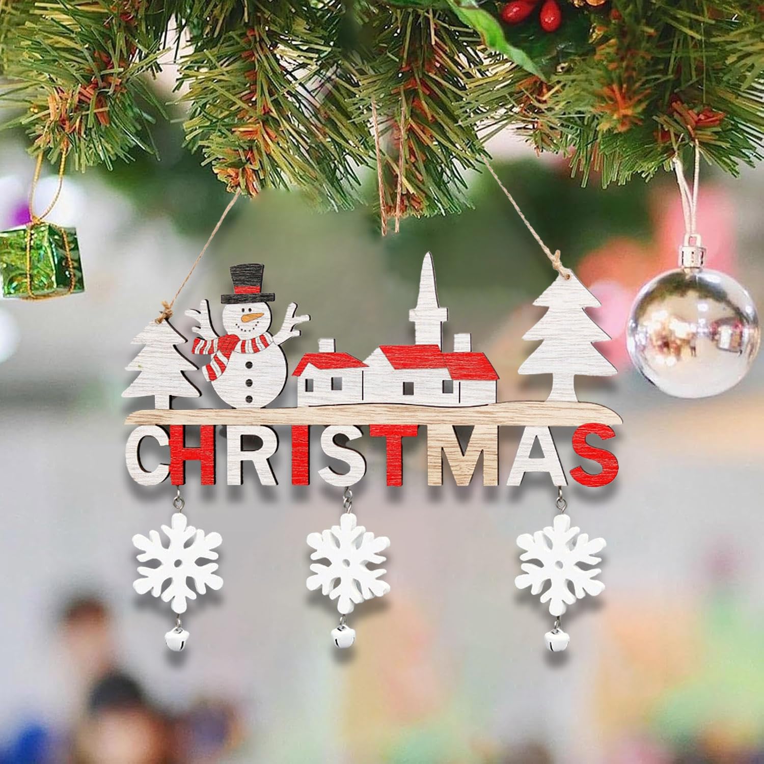 Decorazione Natale Rosso Verde Bianco, Addobbi Buon Natale Carta da Appendere con Striscione Merry Christmas Albero Cappello di Natalizie Carta, Addobbi Festa Xmas Casa Riutilizzabile per Interno Bar