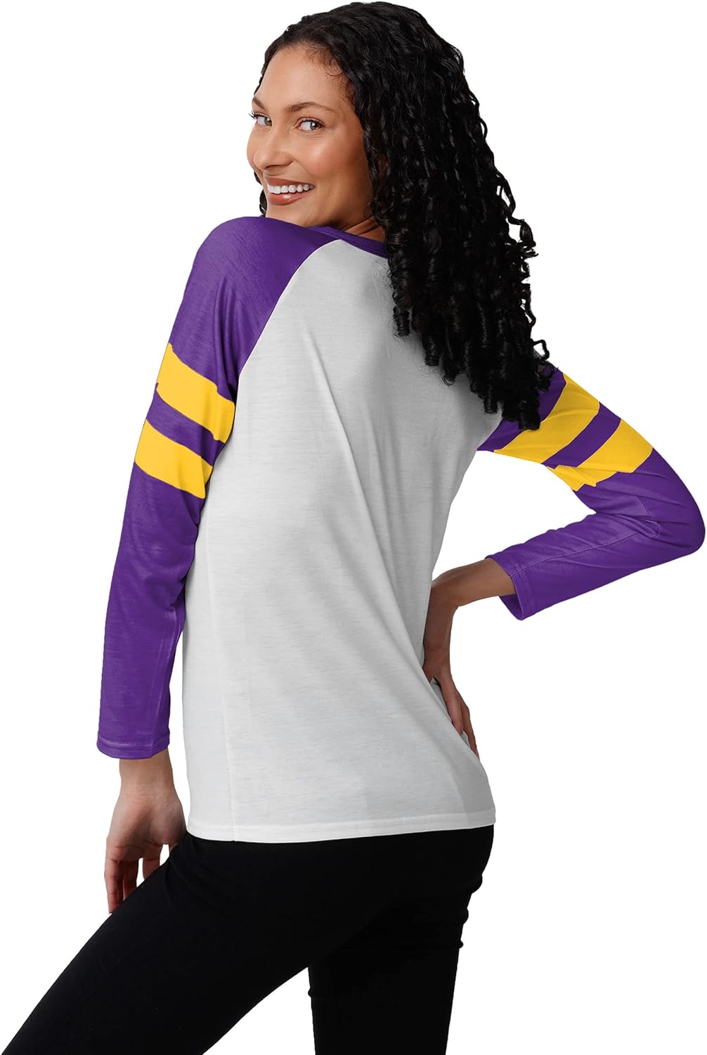 Minnesota Vikings NFL Womens Big Logo Long Sleeve Henley