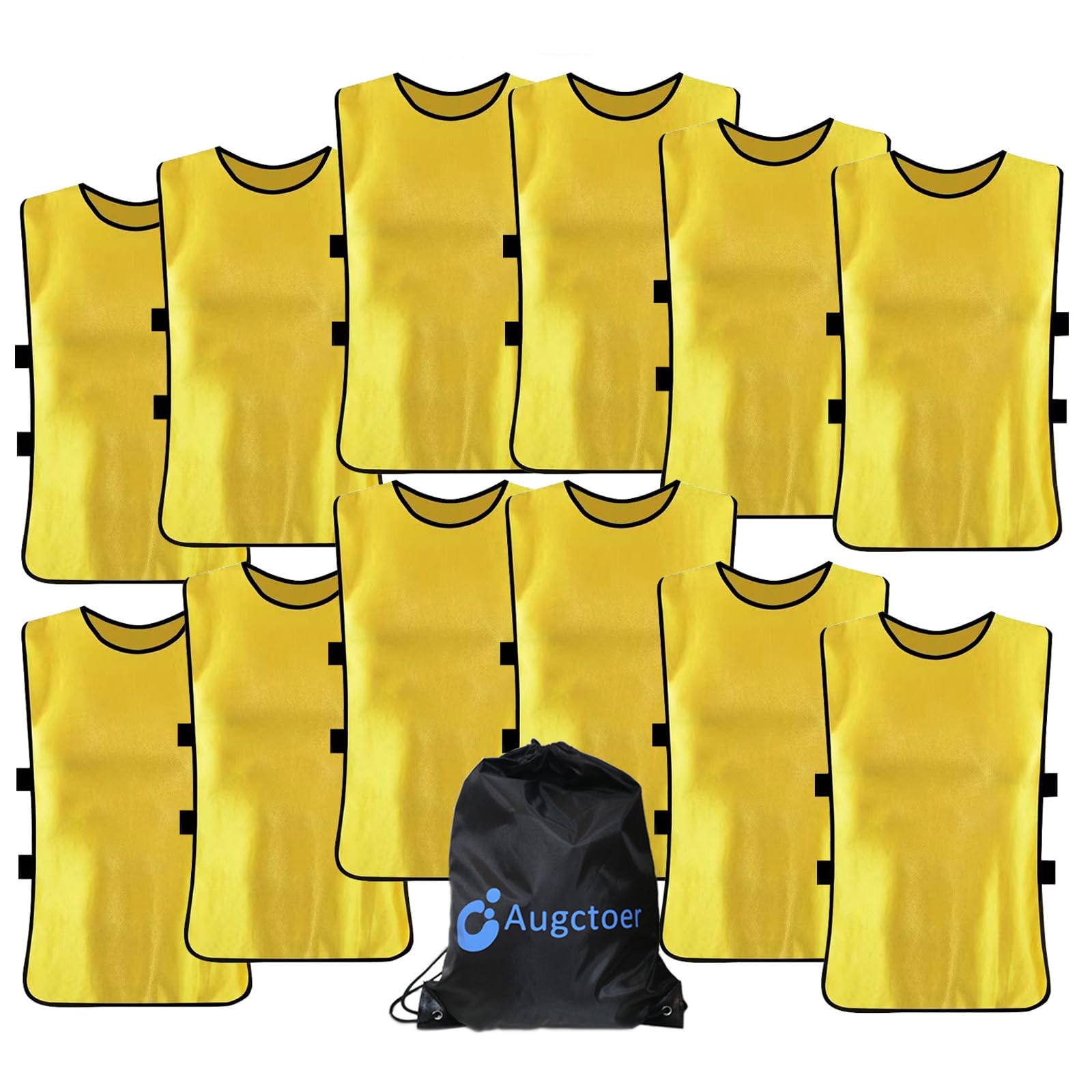 Augctoer Pinnies Scrimmage Vests for Kids Children Youth and Adults (12-Pack) Soccer Pennies basketball Team pinnies