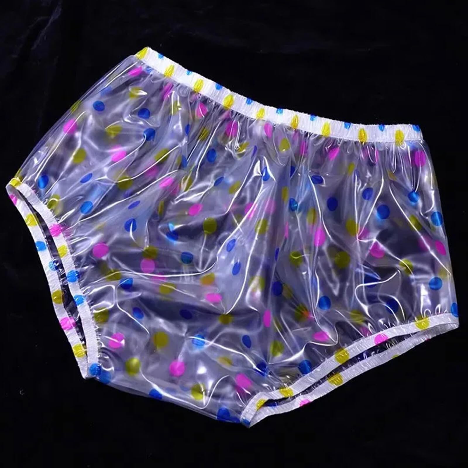 ZAKEKE Waterproof Pull-On Unisex Incontinence Plastic Pants Cover Pant.Adult Diaper Cover,Soft-Light-Durable-Leakproof-Washable PVC. Wear with Diaper, Guard Or Pad, Large, Clear