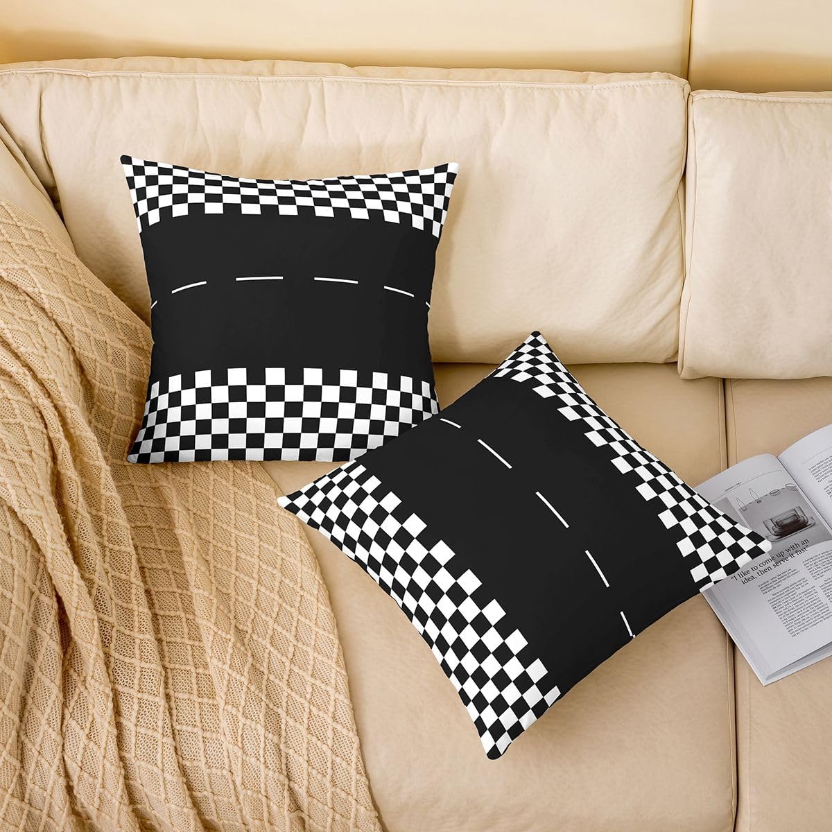 Castle Fairy Racing Theme Throw Pillow Covers 16x16 Inch Set of 2 image 2