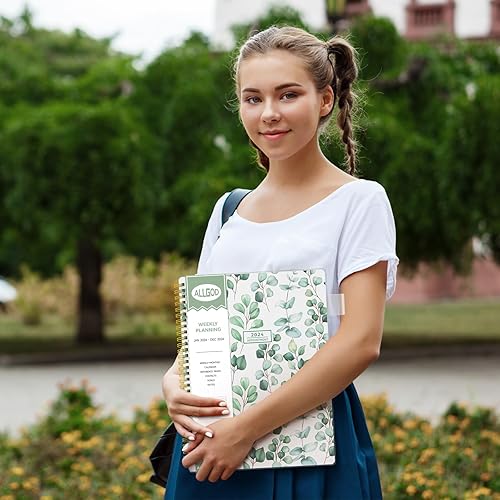 Miniatura 6 de Agenda semanal y mensual 2024 de 8.5 x 11 pulgadas, agenda grande, calendario 2024, con incrementos de 15 minutos, encuadernado en espiral,