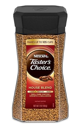 Nescafe Taster's Choice Instant Coffee, House Blend, 7 Ounce (Pack of 6)