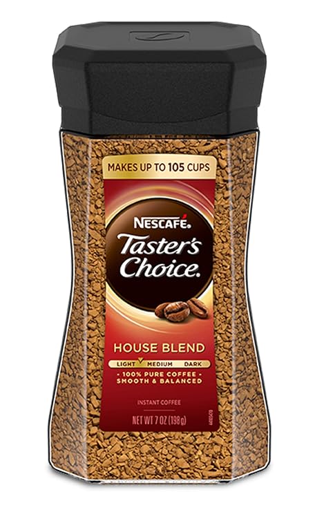 Nescafe Taster's Choice Instant Coffee, House Blend, 7 Ounce (Pack of 6)