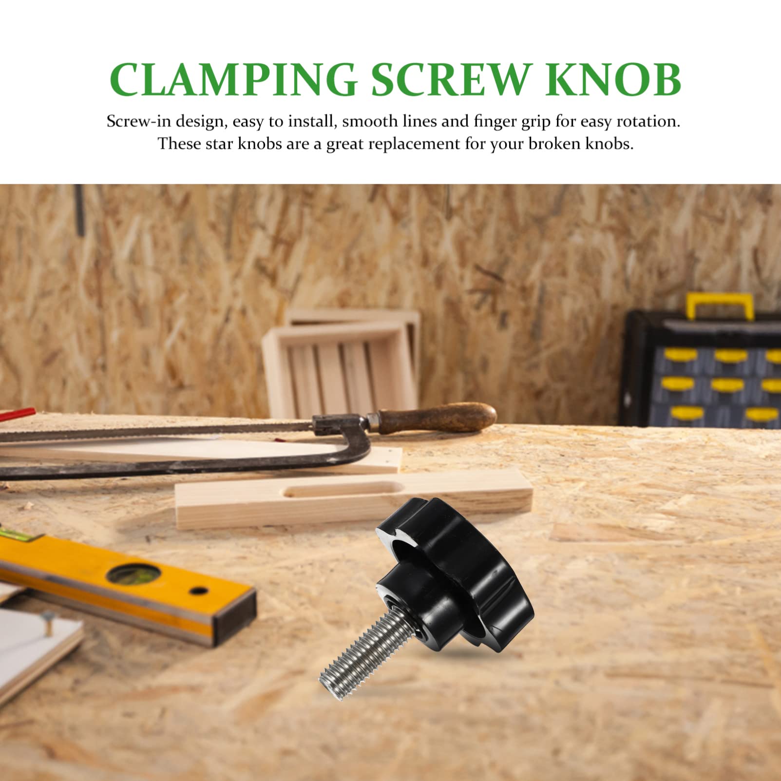 CHILDWEET 2pcs Star Knobs Thread Handle Clamping Knobs for Mechanical Equipment Furniture and