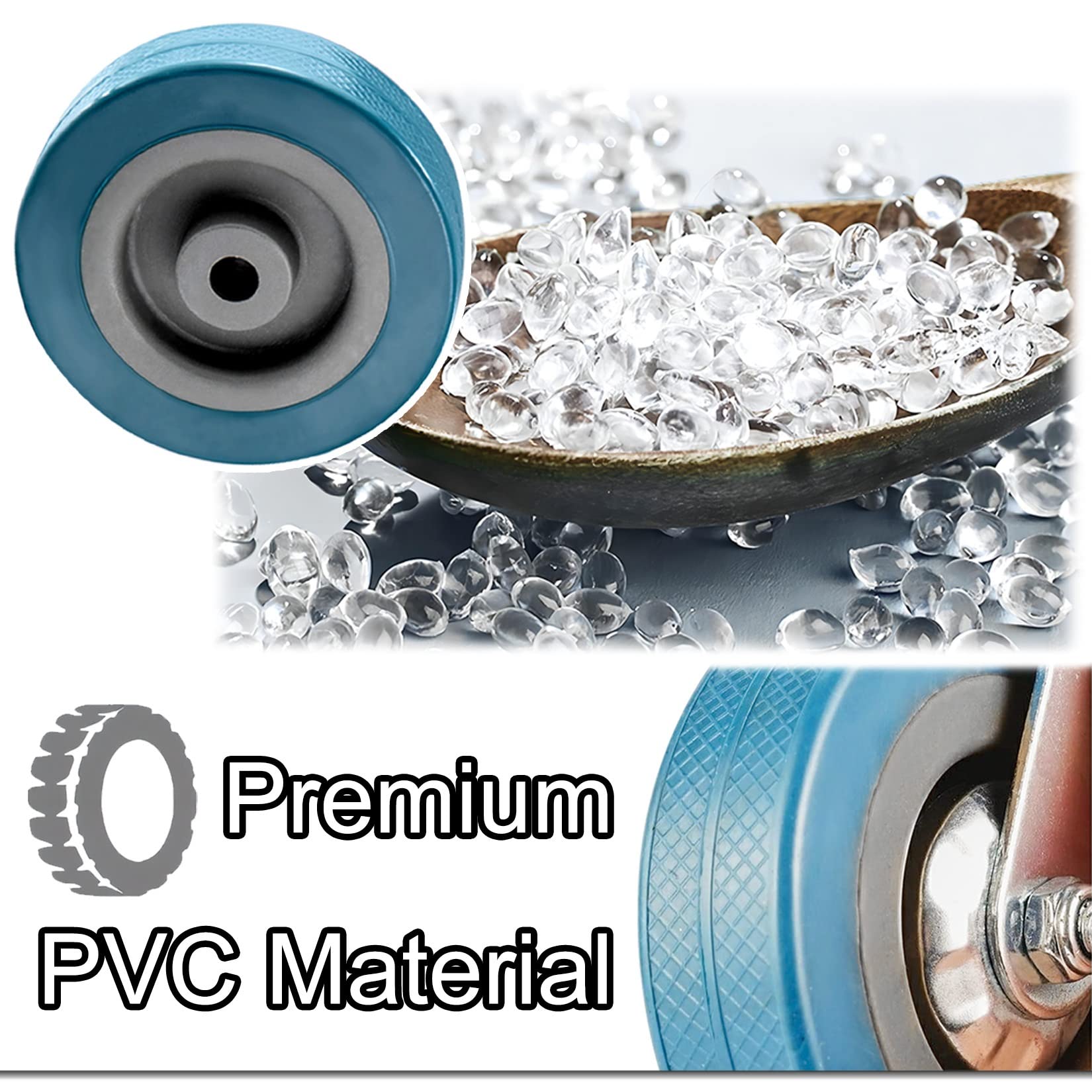roulettes pivotantes M10 M12 2,5 Pouces 3 Pouces à Tige filetée en PVC, roulettes pivotantes silencieuses à Tige d'absorption des Chocs avec Freins, roulettes silencieuses pour Chariot de Meubles, 27
