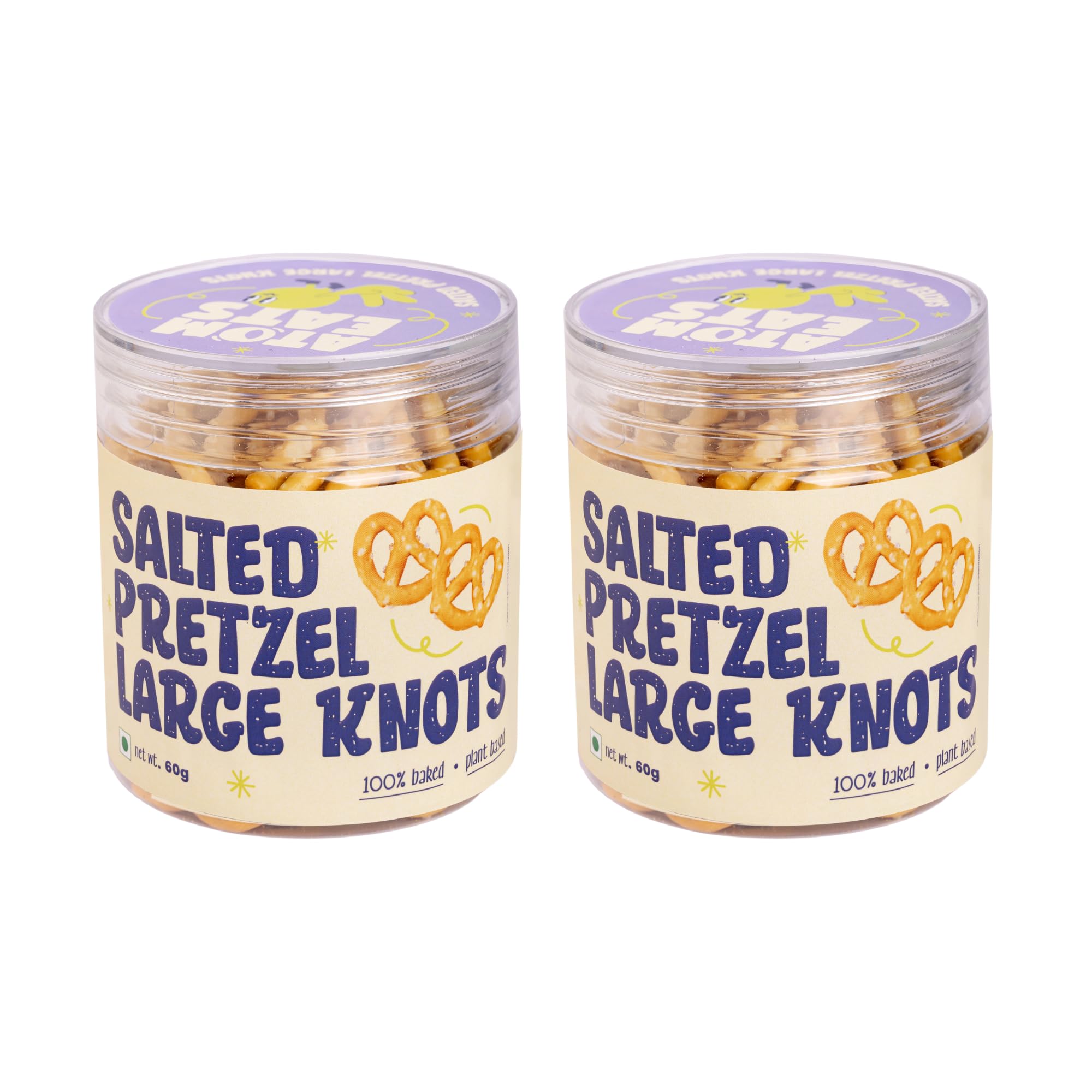 Atom Eats | Salted Large Pretzel Knots (Pack of 2) - 60g each | Savory Snacks, Crunchy Namkeen - Perfect for Snack Box, Parties, On-the-Go - Versatile Food Items - Great for Dipping, Solo Snacking (B0DH4W354V) Amazon Price History, Amazon Price Tracker