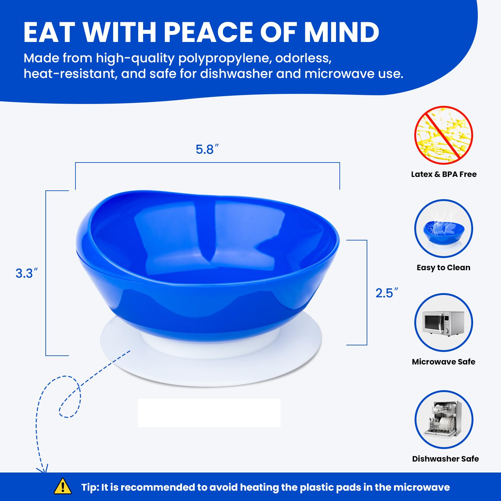 Hushee Adaptive Spill Proof Scoop Bowl And Plate Set With Suction Base Non Skid Self Feed Dinnerware For Elderly Disabled Handicapped From Parkinsons - View #5