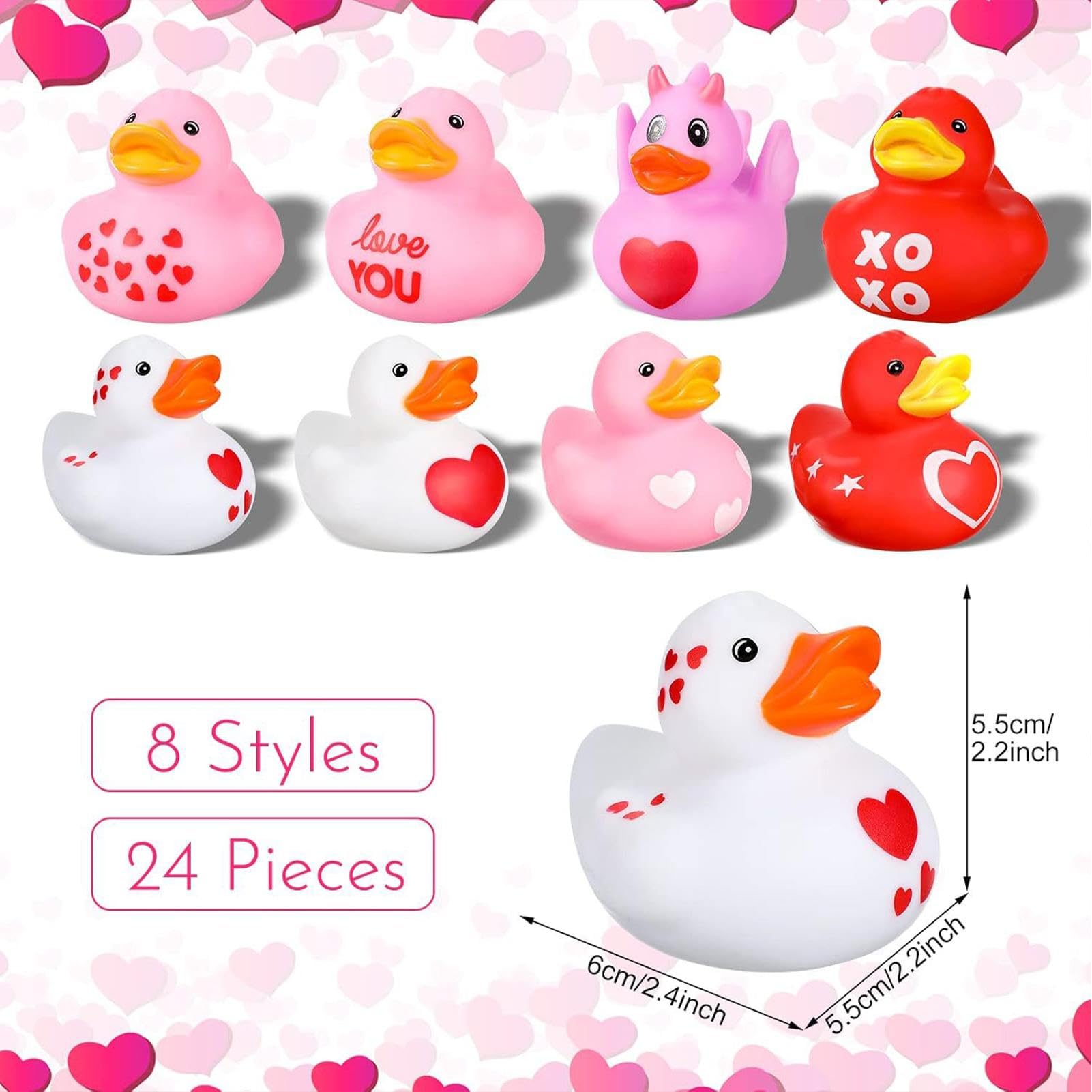60er-Pack Kleine Herz-Gummienten Zum Valentinstag – Mit Grußkarten, Sonnenbrillen & Einzelverpackung 60er-Pack Kleine Herz-Gummienten Zum Valentinstag – Mit Grußkarten, Sonnenbrillen & Einzelverpackung