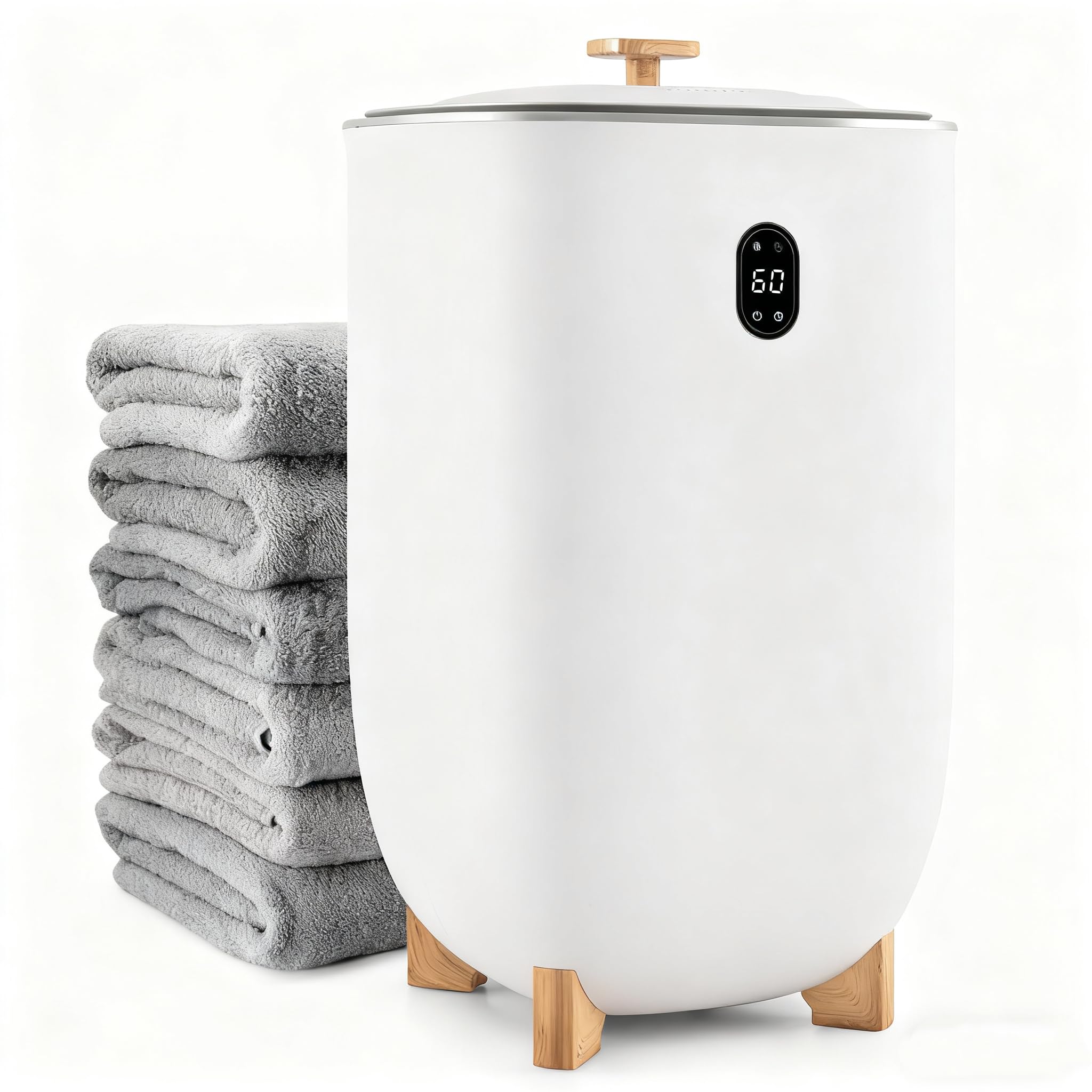LIFEZEAL Scaldasalviette elettrico da 35 l, scalda asciugamani con modalità a secco e funzione timer, per bagno, accappatoio, coperta e pigiama