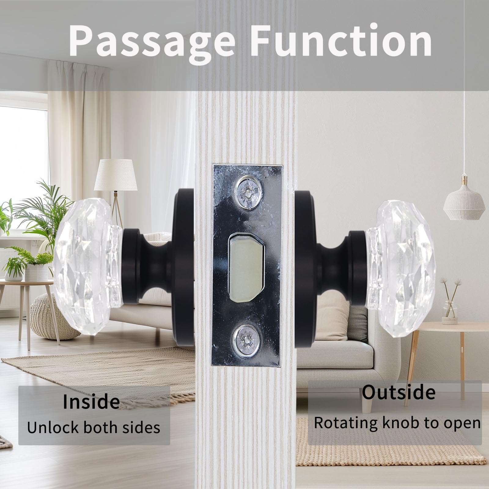 Snapklik.co : KNOBWELL 2 Pack Passage Door Handles Atte Black Odern Door Levers Interior No 1 thumbnail image