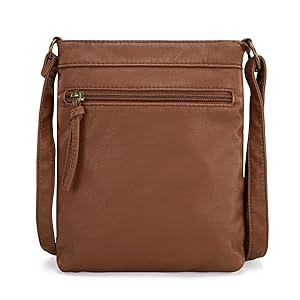 Wrangler Crossbody Bag for Women Small Soft Washed Leather Multi Pocket Shoulder Purses