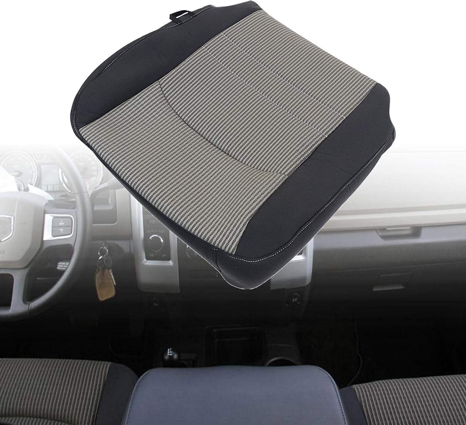 NLQR Front Driver Side Bottom Replacement Cloth Seat Covers Compatible with Dodge Ram 1500 2500 3500 4500 5500 Pickup 2009 2010 2011 2012
