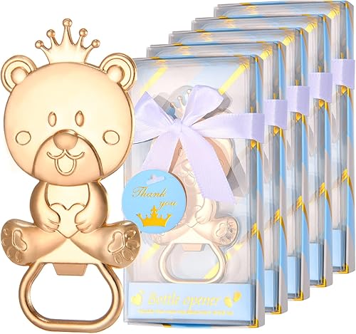 KaGrbves Paquete de 24 regalos de baby shower para invitados, bonito abrebotellas con forma de oso bebé con cajas de regalo para recuerdos o