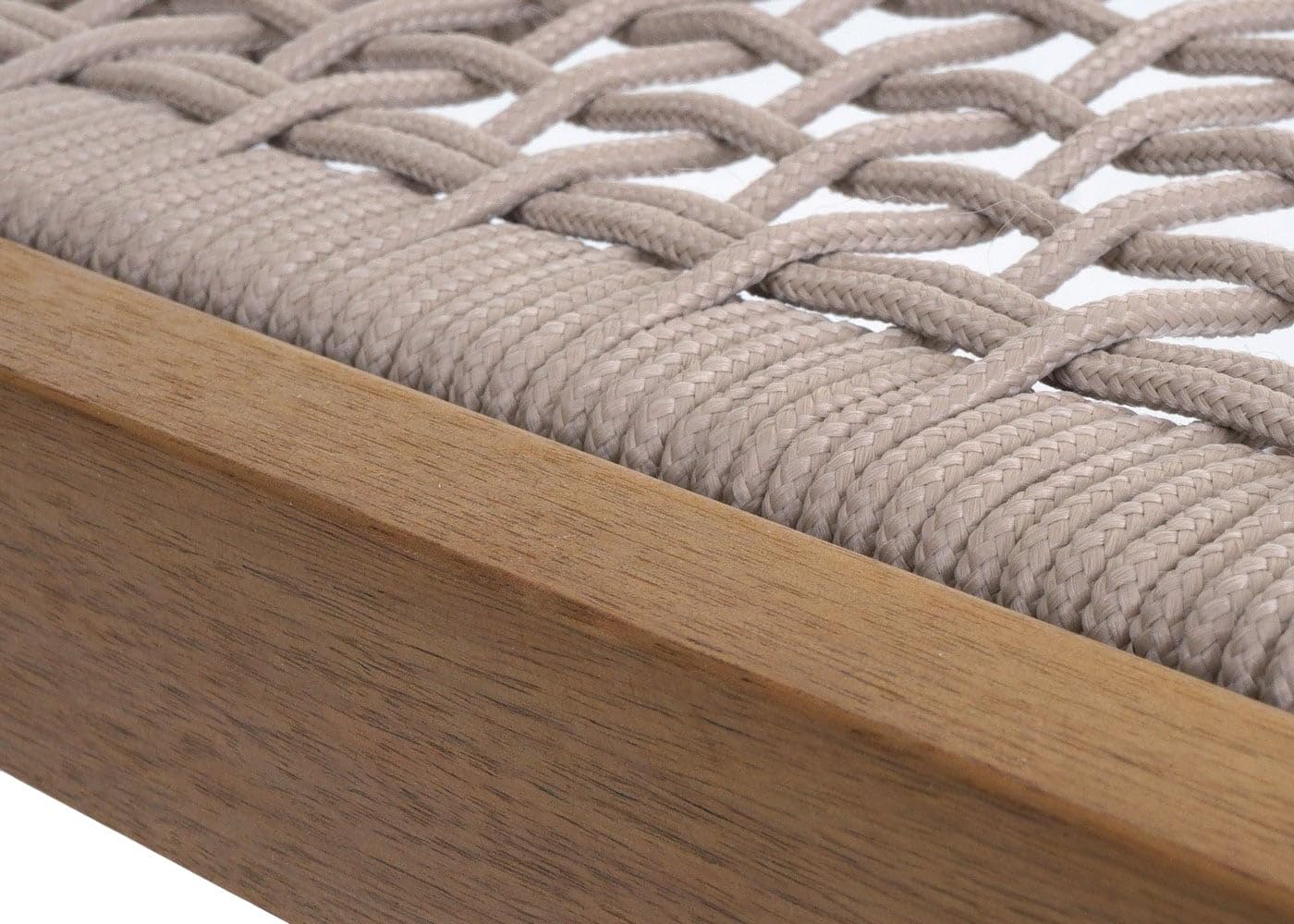 Mendler HWC-P73 - Mecedora para jardín o exterior, madera de acacia, cuerda trenzada de color beige